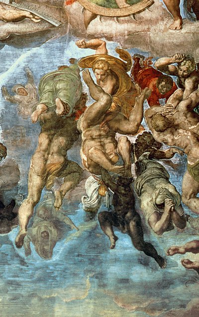 Detalle del Juicio Final, Capilla Sixtina de Michelangelo Buonarroti